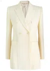 Chloé Chloe Textured-jacquard Cotton-blend Blazer In Off White