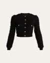 Chloé Embellished Cable-knit Cotton Sweater In Black