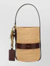 Chloé Textured Leather Bucket Bag Top Handle In Neutral