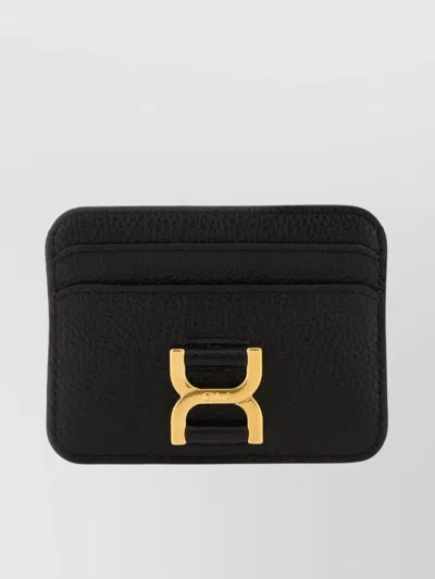 Chloé Textured Leather Rectangular Card Holder