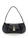 Chloé 'the 99' Black Shoulder Bag With Padlock In Hammered Leather Woman In Black