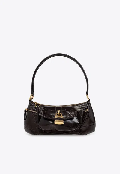 Chloé The 99 Croc-embossed Leather Shoulder Bag