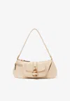 Chloé Sac Porté Épaule The 99 En Cuir Grainé Femme Beige Taille Onesize 100% Cuir De Veau In Beige