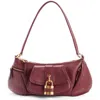 Chloé The 99 Shoulder Bag In Shiny Grained Calfskin In Brunet Red 622