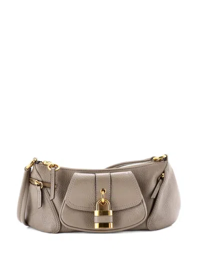 Pre-owned Chloé The 99 Leather Shoulder Bag In Gray