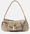 Chloé The 99 Embellished Textured-leather Shoulder Bag In Grey