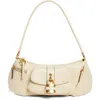 Chloé Sac Porté Épaule The 99 En Cuir Grainé Femme Beige Taille Onesize 100% Cuir De Veau