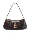 Chloé Chloe The 99 Crocodile-effect Leather Shoulder Bag In Brown