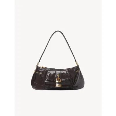 Chloé Chloe The 99 Shoulder Bag In Croco-effect Leather In Brown