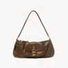 Chloé Sac Porté Épaule The 99 En Cuir Grainé Femme Beige Taille Onesize 100% Cuir De Veau In Beige