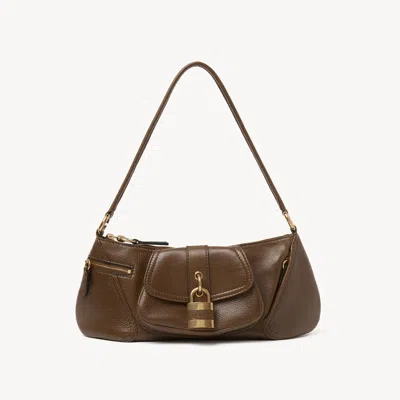 Chloé Sac Porté Épaule The 99 En Cuir Grainé Femme Beige Taille Onesize 100% Cuir De Veau