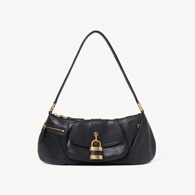 Chloé Sac Porté Épaule The 99 En Cuir Grainé Femme Noir Taille Onesize 100% Cuir De Veau In Black