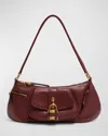 Chloé The 99 Shoulder Bag In Shiny Grained Calfskin In Brunet Red