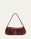 Chloé The 99 Shoulder Bag In Shiny Grained Calfskin In Brunet Red