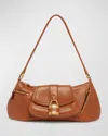 Chloé The 99 Shoulder Bag In Shiny Grained Calfskin In Clay Brown