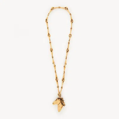 Chloé The Chain Horse Necklace In Gold