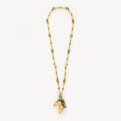 Chloé The Chain Horse Necklace Gold Size Onesize 100% Brass