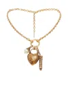 Chloé Heart Pendant Necklace With Charm And Pearl In Silver