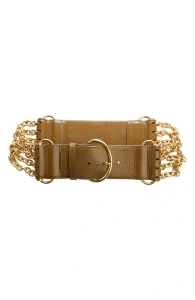 Chloé The  Camera Chain & Leather Belt In Gray