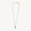 Chloé Gold Metal Necklace Featuring Gemstone Pendant In Gold
