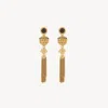 Chloé Obsidian Drop Earrings In Gold