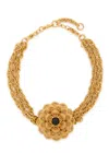 Chloé Chloe The  Feather Flower Necklace In Gold