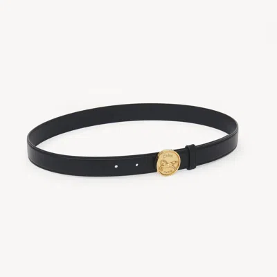 Chloé Ceinture  Horse Medal Femme Noir Taille L 100% Cuir De Veau In Black