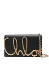 Chloé Chloe Womens Black Brand-plaque Leather Cross-body Bag In 001 Black