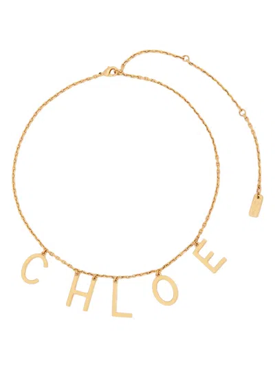 Chloé Chlo Letters Choker Necklace In Gold