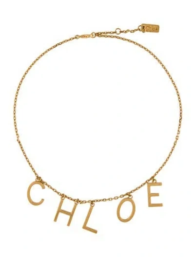 Pre-owned Chloé The "" Letters Pendant Necklace, 16.75" In Multi