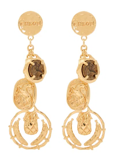 Chloé Chloe The  Medals Drop Earrings In Gold