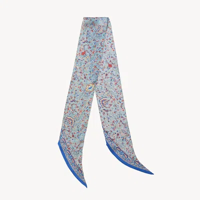 Chloé The  Paisley Bandeau Scarf In Silk Charmeuse Blue Size Onesize 100% Silk