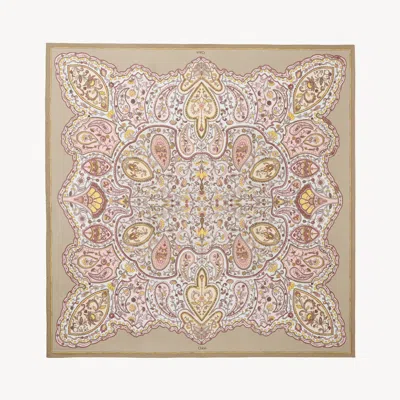 Chloé The  Paisley Square Scarf In Silk Twill Green Size Onesize 100% Silk In Brown