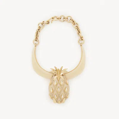Chloé Pineapple Necklace In Beige