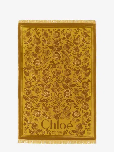 CHLOÉ THE CHLOÉ PLAGE BEACH TOWEL IN COTTON TOWELING