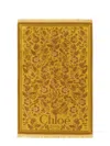 Chloé Cotton Toweling Scarf With Floral Jacquard Motif In Brown