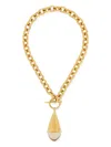 Chloé Prism Necklace With Chain Frame And Pendant Detail In Yellow