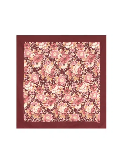 Chloé Chloe The Chloe Roses Sqaure Silk Twill Scarf In Black
