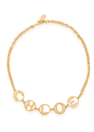 Chloé Chloe The  Script Necklace In Gold