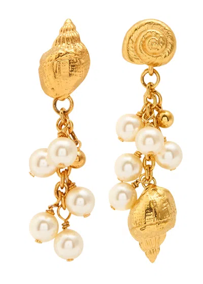 Chloé Chloe The  Shells Asymmetric Drop Earrings In Gold