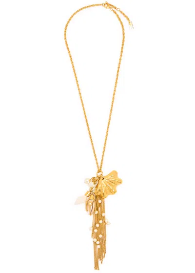 Chloé Chloe The  Shells Embellished Necklace In Gold