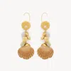 Chloé The  Shells Mono Earring Beige Size Onesize 100% Brass, Aluminium In Beige