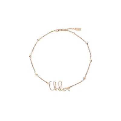 Chloé Vintage Gold Brass Necklace In Multicolor