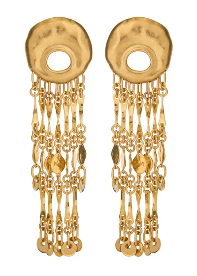 Chloé Chloe The Eclectic Hammered Clip-on Drop Earrings In Gold