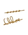Chloé Set Of 2 Hair Clips "iconic" In Yellow