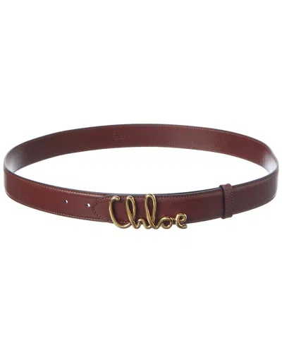 Chloé The Iconic Leather Belt In Brown