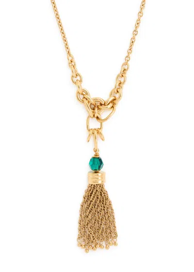 Chloé Chloe The Pompoms Tassel Necklace In Gold