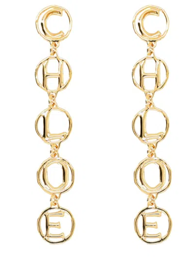 Chloé The Script Earrings In Gray