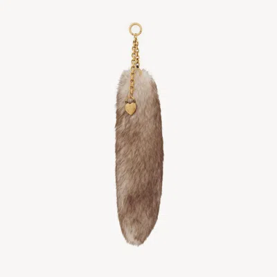 Chloé The Treasure Tails Charm In Shearling Beige Size Onesize 100% Lambskin In Brown