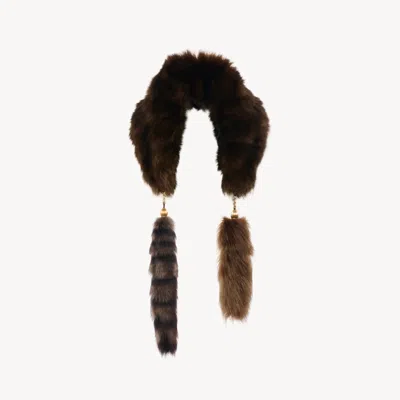 Chloé The Treasure Tails Scarf In Shearling